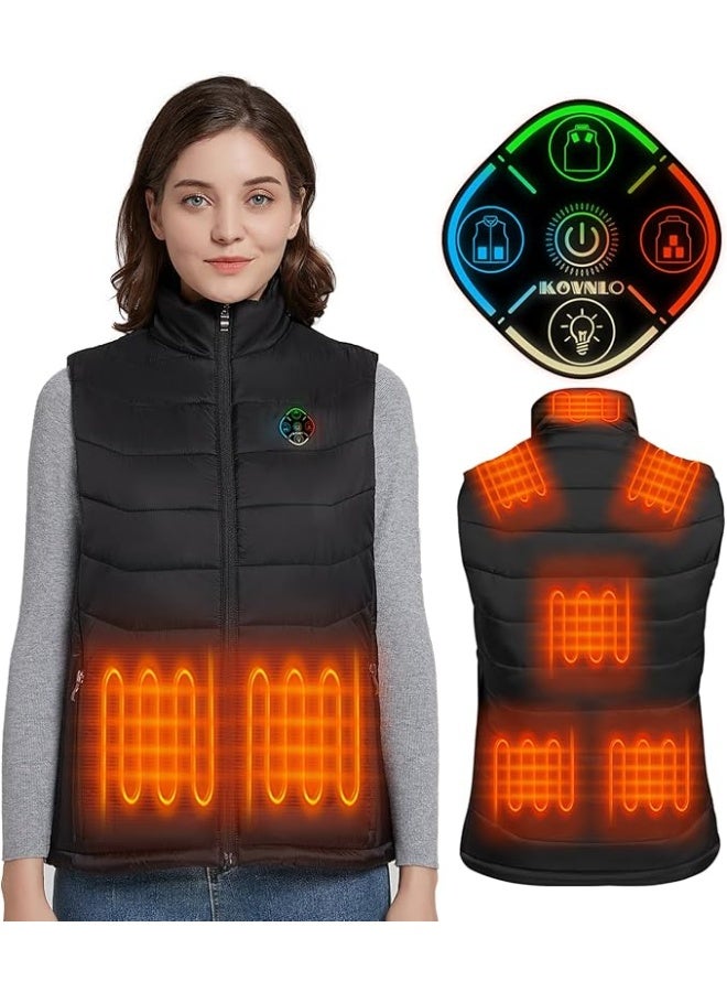 Womens Smart Electric Heated Vest - 5-in-1 Dual Controller Technology - "Lights-Out" Stealth Design - Lightweight Winter Heated Jacket for Outdoor Activities (Battery Not Included) - Image 1